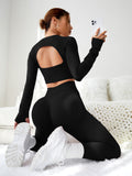 Sports Cut & Back Thumb Holes Sports Set Workout Women Setwomen Workout Set Gym Women Outfit